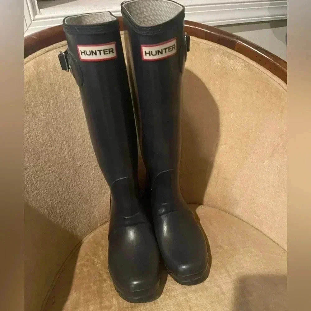 HUNTER Rubber Boots, Original Tall Matte Black. - Picture 4 of 16